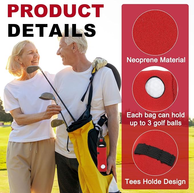 uxcell Golf Ball Carry Bag, Waist-Mounted Storage Bag Neoprene Golf Tee Holder - Image 3