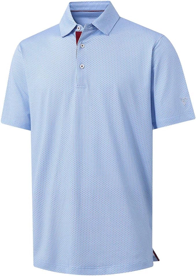 M MAELREG Mens Golf Shirt Short Sleeve Dry Fit Print Moisture Wicking by MAELREG