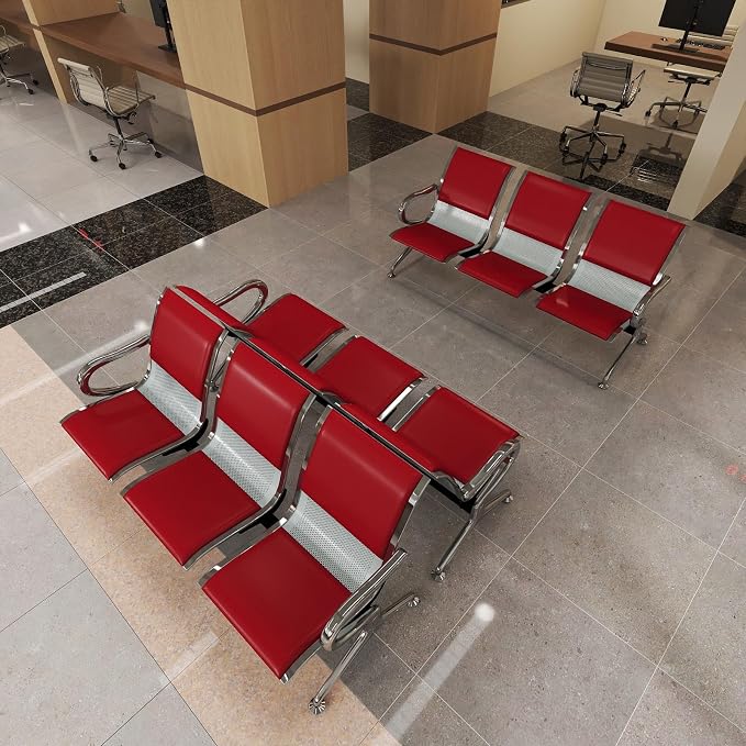 Kinfant Red 9-Seat Waiting Room Chairs by Kinfant