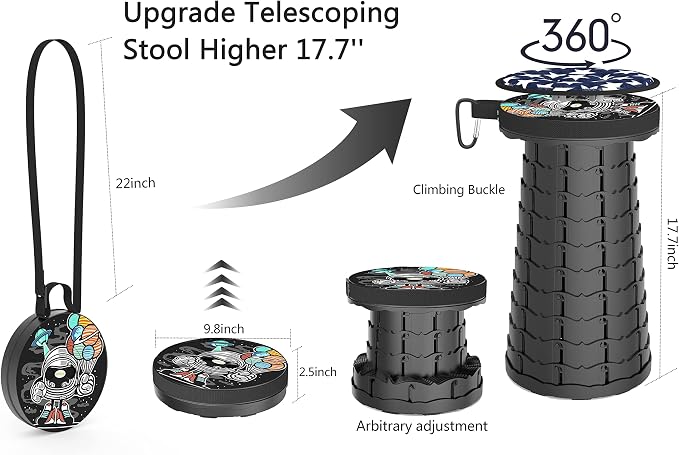 ALEVMOOM Upgraded Portable Collapsible Folding Stool - Image 3