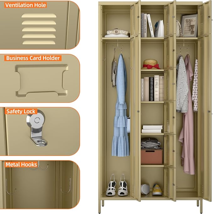 METAN Metal Locker for School Office Gym Bedroom, 10 Doors Steel Storage Locker - Image 4