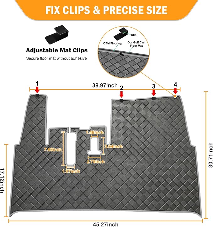 Golf Cart Floor Mat for Yamaha, Customize Non-Slip Full Coverage Liner Matt - Image 5