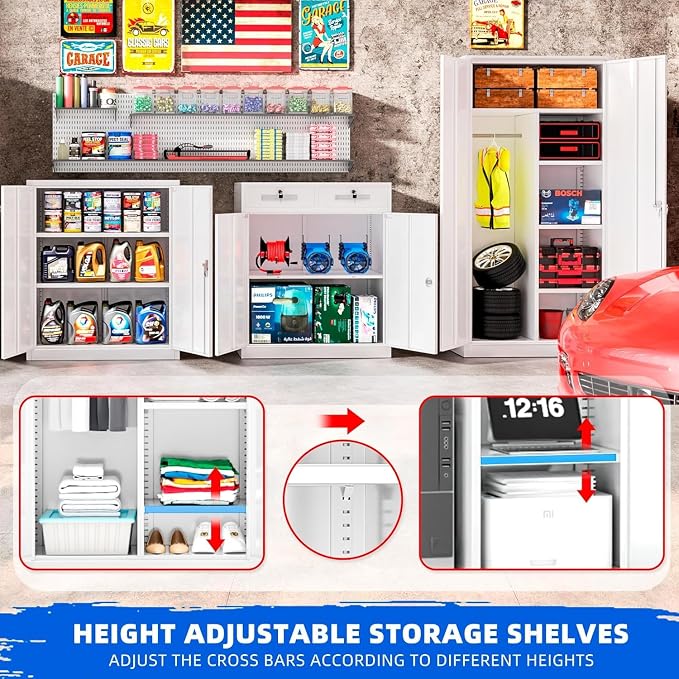 INTERGREAT Metal Garage Storage Cabinet, Small Steel Cabinet - Image 4