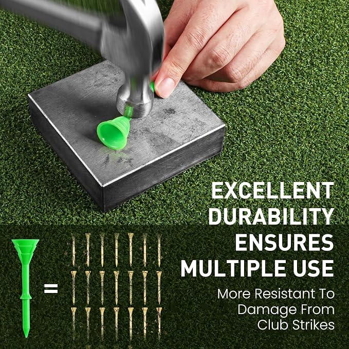 FINGER TEN Unbreakable Golf Tees Plastic 3 1/4 inch Value 50/100 Pack, Low - Image 3