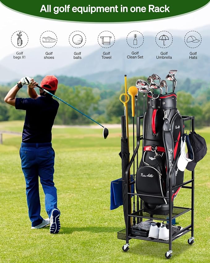 Golf Bags Storage Garage Organizer - Image 4