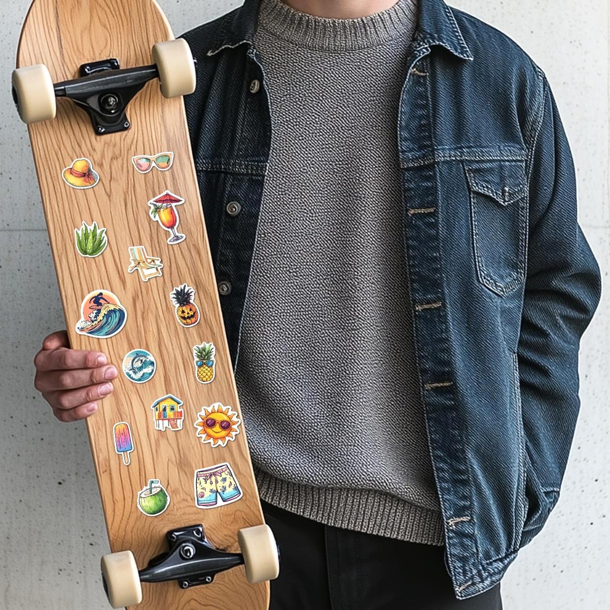 108 PCS Summer Stickers Pack, Waterproof Vinyl Decals for Laptop, Water Bottles, Skateboard, Phone, Beach Vacation Themed Decorative Stickers for Kids, Teens, Adults, Tropical