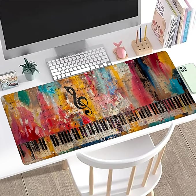Colorful Music Gaming Mouse Pad, Office Desk Mat, Anti-Slip Rubber Base Cool - Image 2