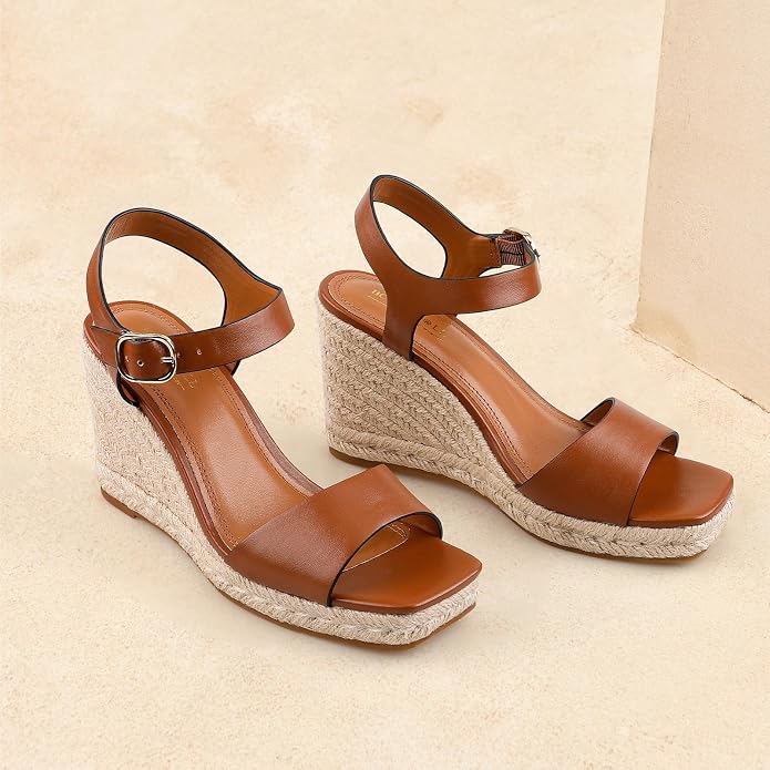 BCTEX COLL Women's Platform Wedge Espadrilles Sandals Comfortable Open Toe - Image 4
