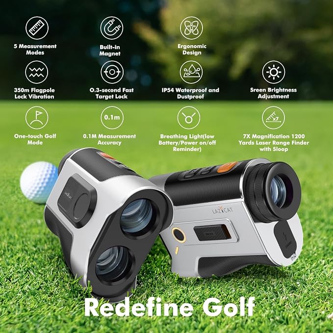 LAZYCAT Golf Rangefinder with Slope, 1200 Yards Laser Range Finder Golfing - Image 2