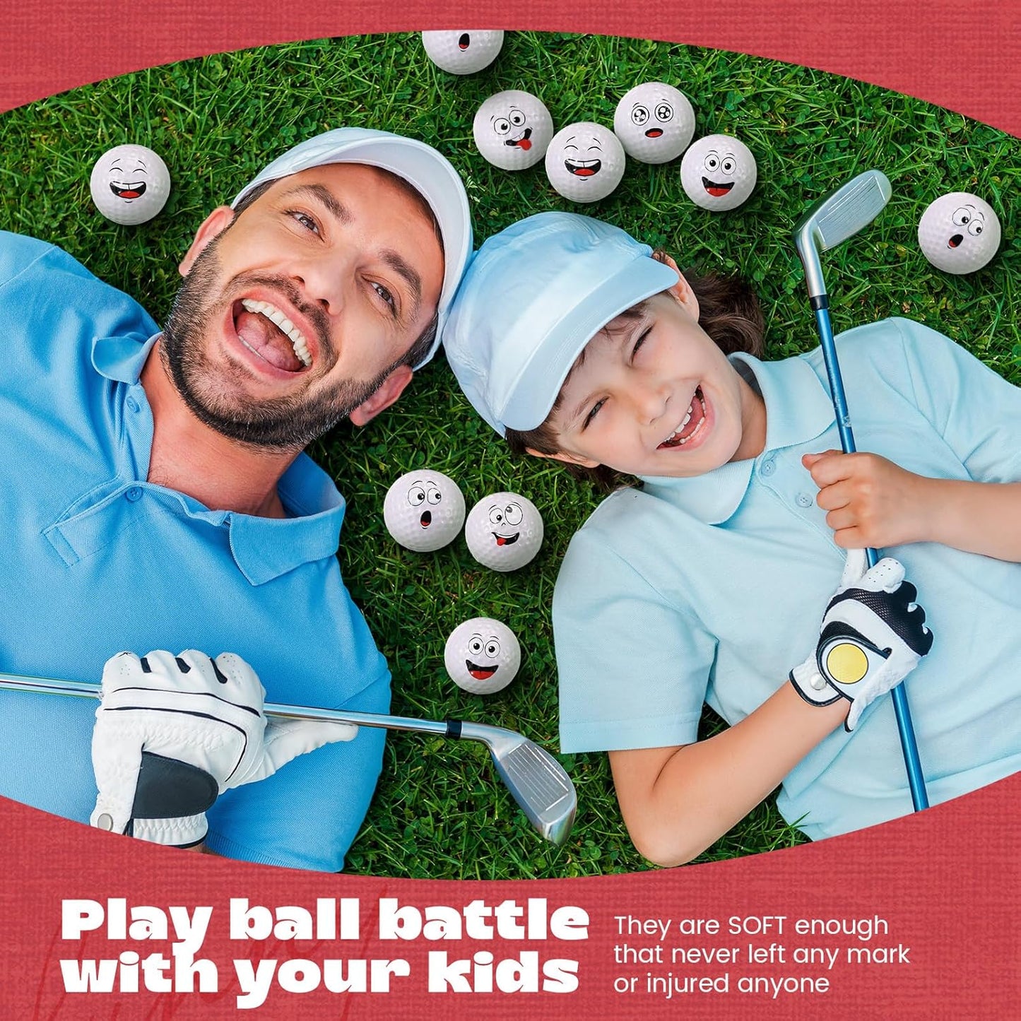 12 Pcs Mini Face Stress Balls for Boys Girls Sport Funny Face Squeeze Foam Balls for Stress and Anxiety Relief for Party Favors Birthday Gift Decoration(Golf)