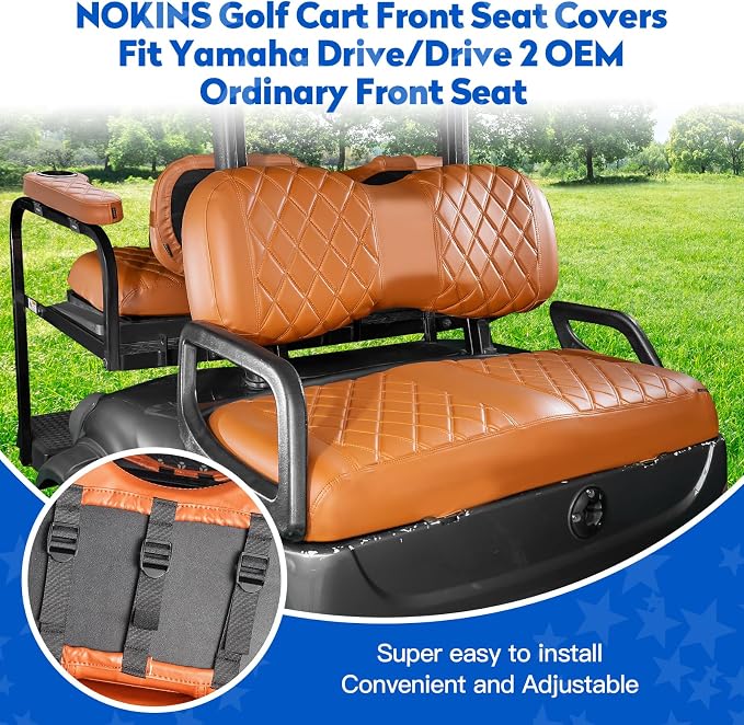 NOKINS Golf Cart Seat Covers for YAMAHA/G29/Drive2, Vinyl Front&Rear Seat Cover - Image 2