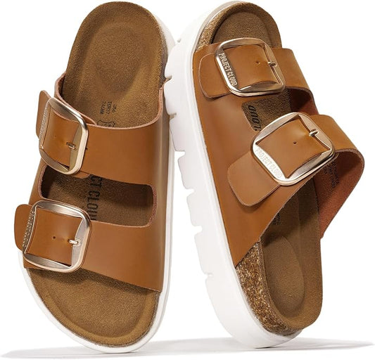Project Cloud Genuine Leather Platform Sandals Women Footwear by ProjectCloud