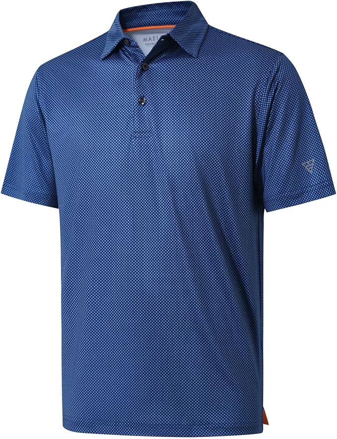 Golf Shirts for Men Dry Fit Short Sleeve Print Performance Moisture Wicking by MAELREG