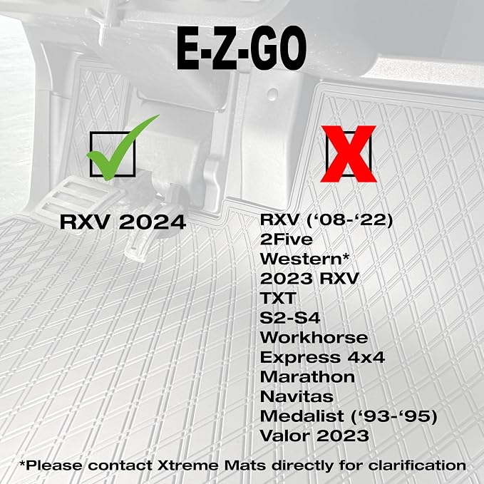 E-Z-GO RXV ALL Trim levels / Valor Golf Cart Floor Mat - Image 2