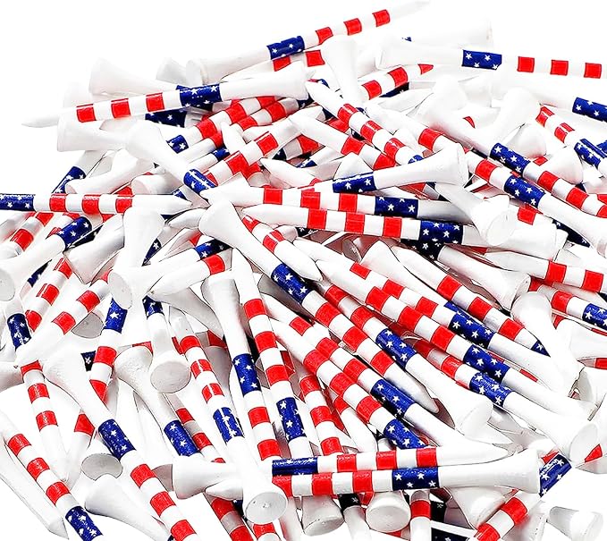 Dukars 3-1/4" Performance Golf Tees, Stars and Stripes by Dukars