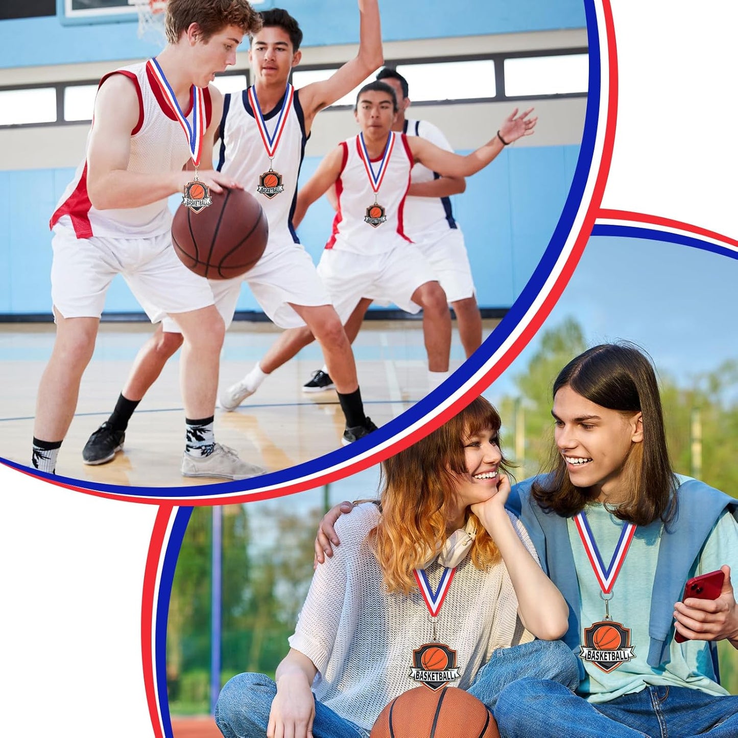 10/20 /30/40 Pcs Award Medals Bulk Sports Medals with Neck Ribbons 2.4 Inch Winner Award Trophy Prize Gift for Sports Themed Party Favors Tournaments School Match