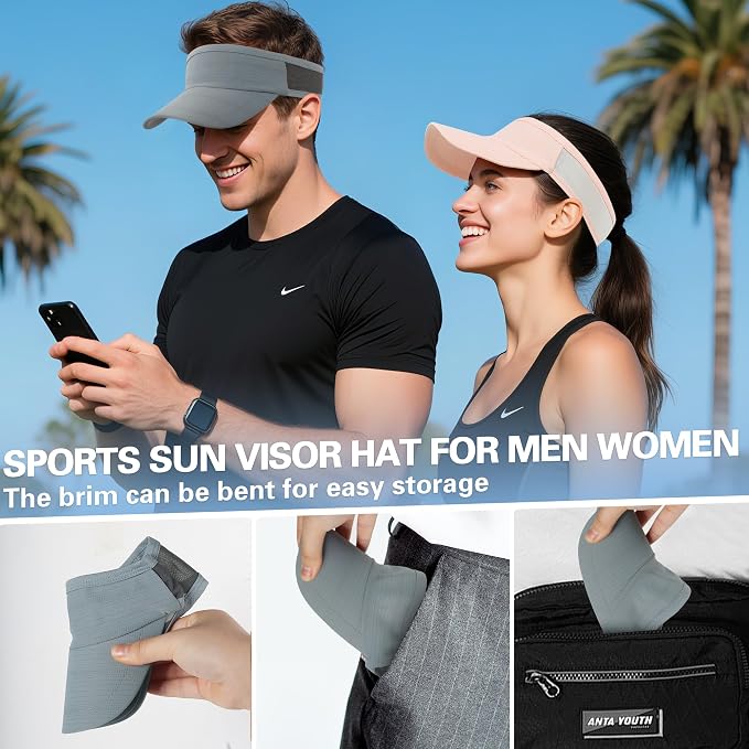 HH HOFNEN Sports Sun Visor Cooling Lightweight Stretchy Packable Running Golf - Image 5