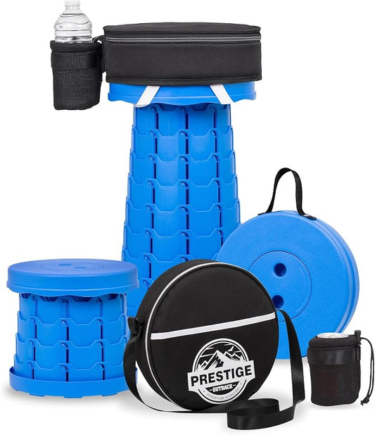 Collapsible Stool With 3-in-1 Cushioned Carry Case, 400lbs Max Weight, by PrestigeOutback