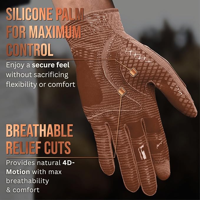 Copper Tech Golf Gloves Men Right Handed Golfer or Left Handed Golfer | Copper - Image 3