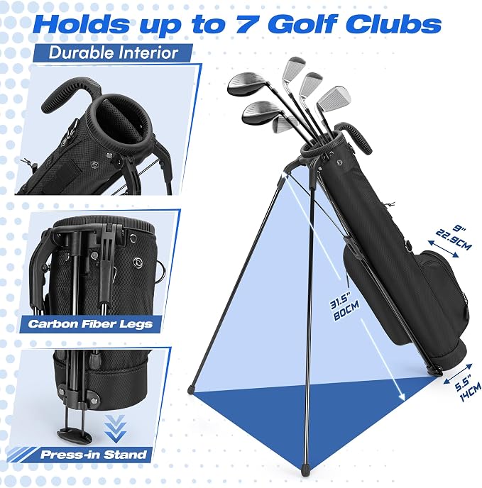 Golf Stand Bag Fit Up to 7 Clubs, Compact Design - Image 2