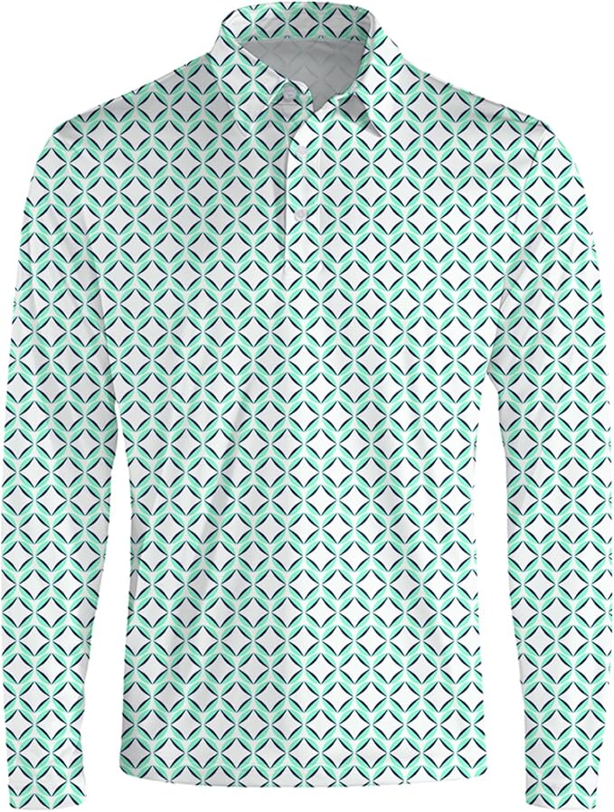 Men's Long Sleeve Golf Shirt Quick Dry 3 Button Work Fishing Outdoor Casual - Image 3