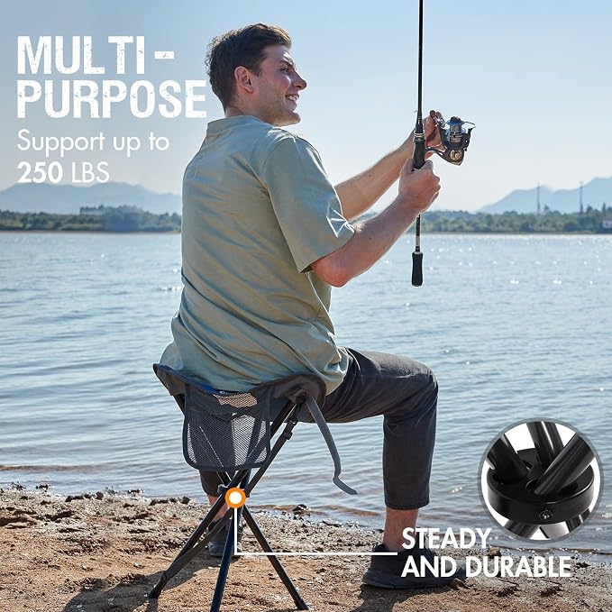 Portal Folding Camping Stool Portable Foldable Tripod Seat - Image 5