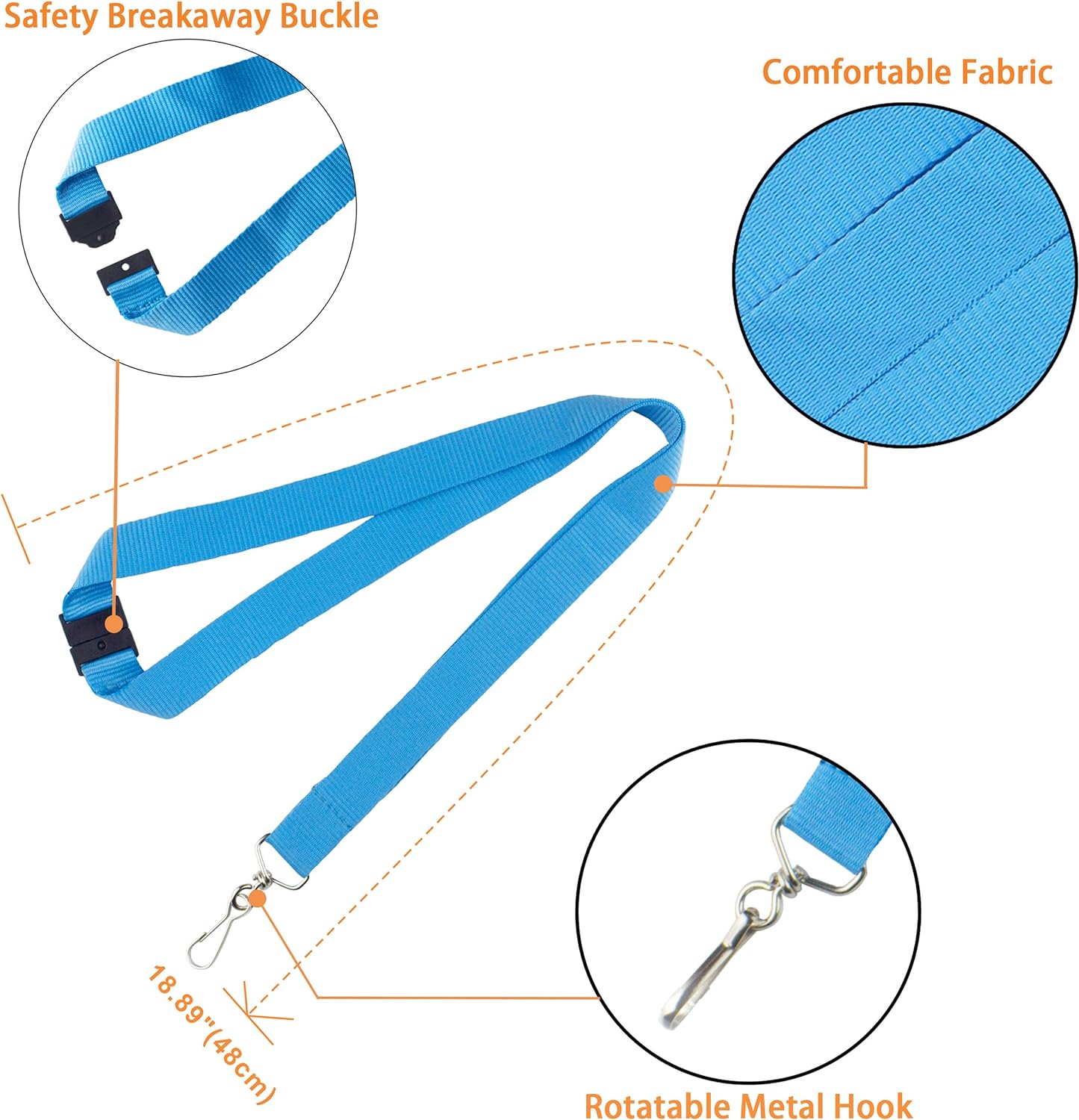 12 Pack Breakaway Lanyards, Durable Neck Straps for Schools, Office, Cruise, Red