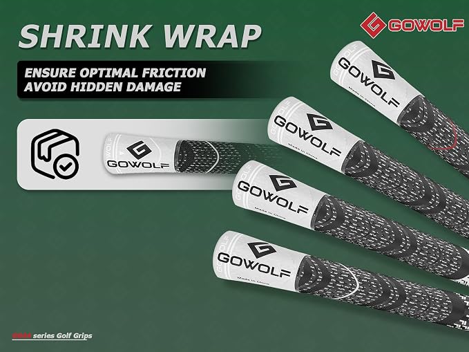 Gowolf Premium Cross Corded Natrual Rubber Golf Grips 13 Pack, Back Rib - Image 5