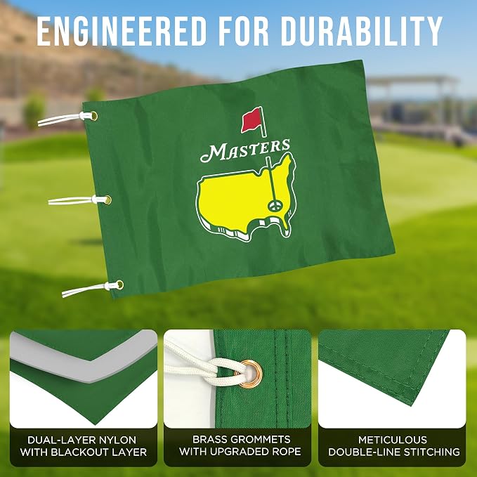 Golf Flag with Grommets, Double-Side Printed Augusta National Flag, 420D Nylon - Image 5