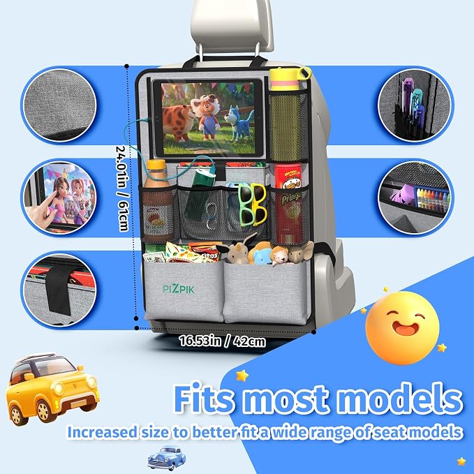 Car Backseat Organizer with Tablet Holder, 11 Storage Pockets with Foldable - Image 5