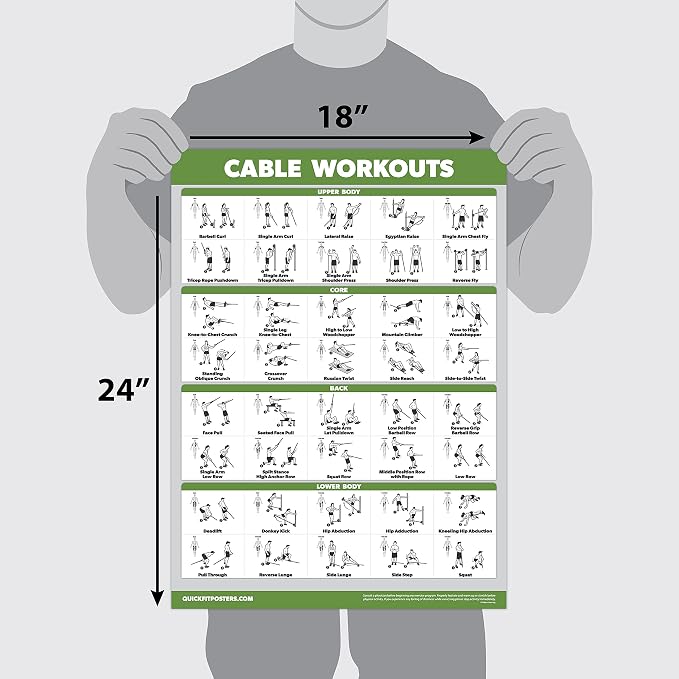 QUICKFIT Workout Poster Cable Machine, an Exercise Chart - Image 3