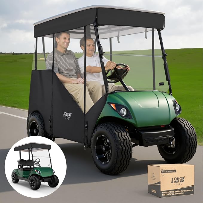 10L0L 3-Sided Track Style Golf Cart Enclosure fit 2 Passenger Yamaha G29 Drive by 10L0L