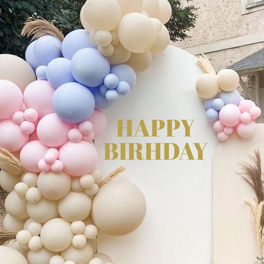 Happy Birthday Decal - Birthday Party Decoration Supplies Wall Stickers, Happy Birthday Yellow Sign Balloon Arch Party Backdrop Decoration Wall Decal