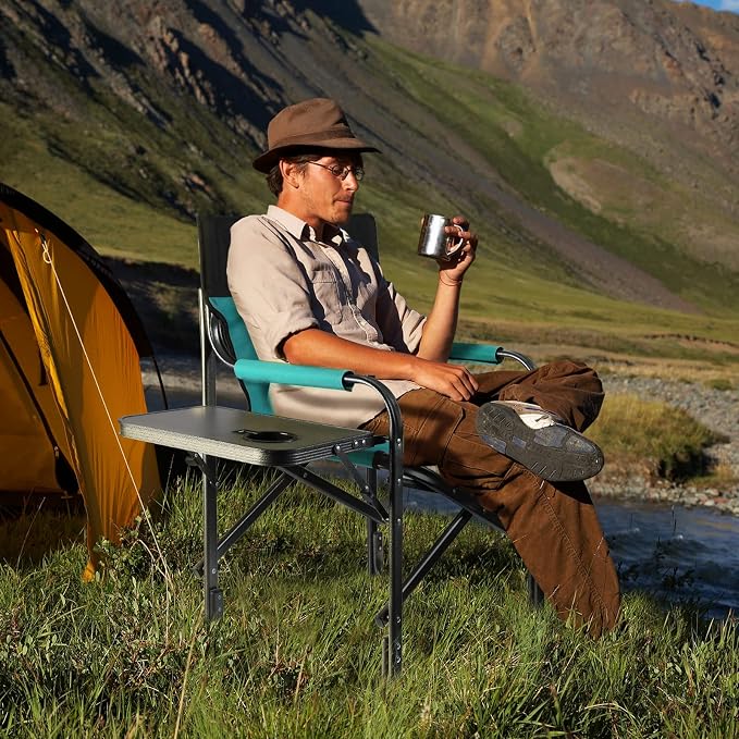 VILLEY Heavy Duty Directors Chair, Folding Camping Chairs, Portable Foldable - Image 2
