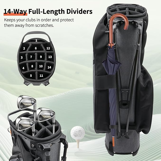 Golf Stand Bag 14 Way Full-Length Dividers - Image 2
