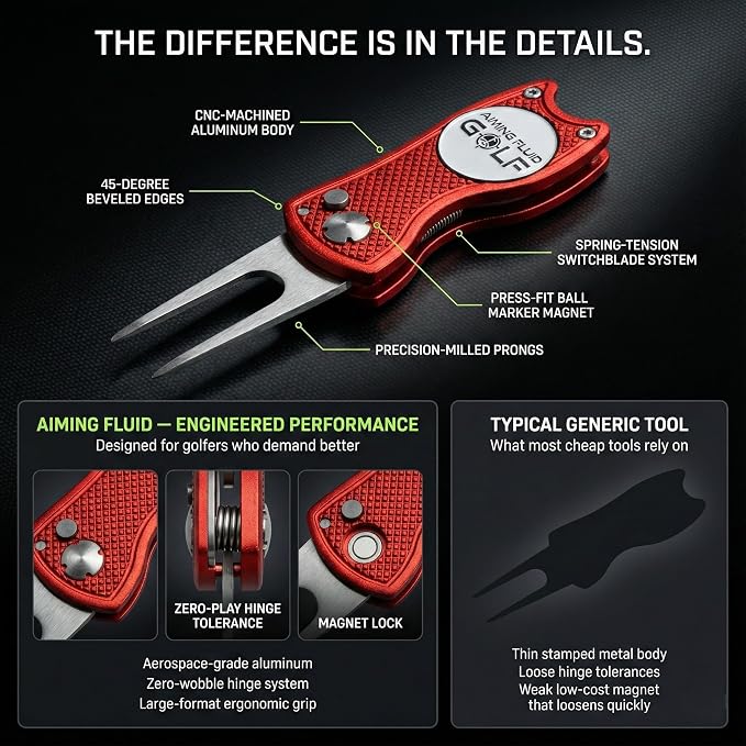 Golf Divot Repair Tool — 5-in-1 Golfing Ball Marker, Pitch Mark Repair - Image 6