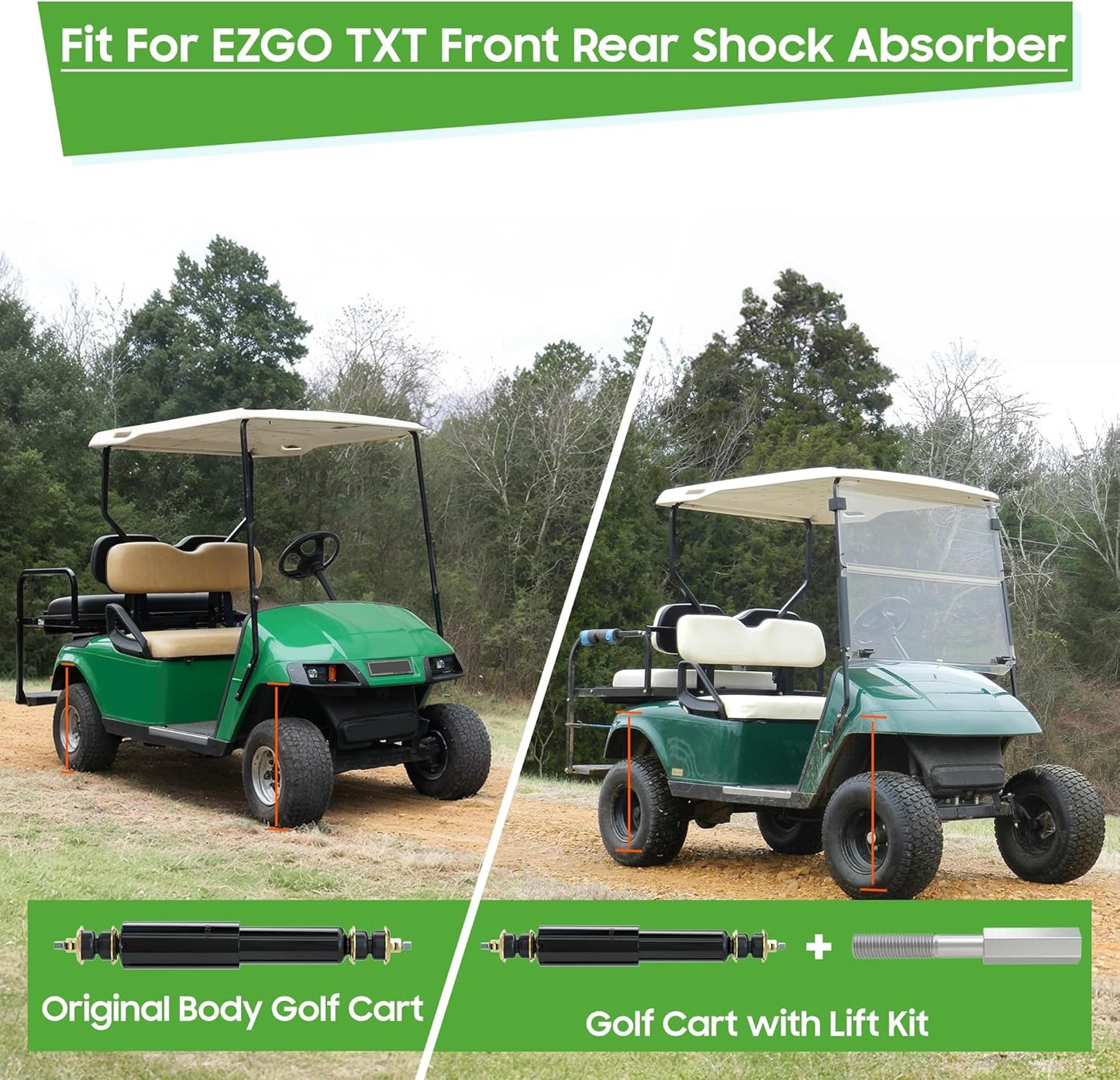 10L0L Golf Cart Shock Absorber Extension Rod For EZGO Club Car With Lifts Kit or Other Modifications to Raise the Body,Compatible With Front Rear Shock Absorbers 70928-G01, 76418-G01, 70630-G01