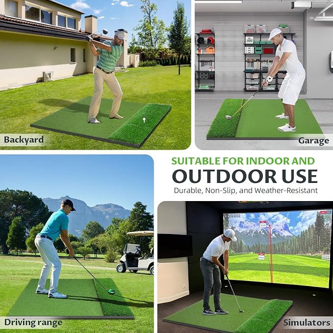 Bltend Dual Turf Golf Mat 31mm: 5x5ft/5x4ft Heavy-Duty Golf Hitting Mats - Image 4