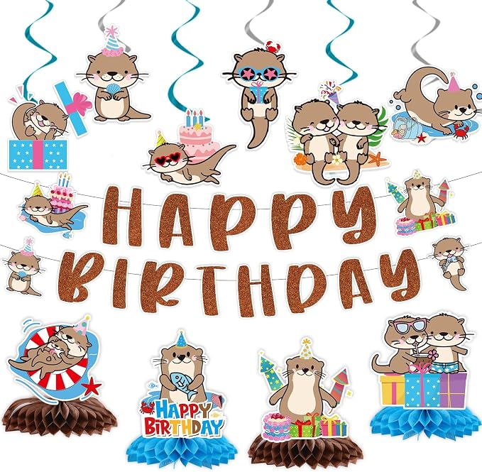 Otter Birthday Party Decorations by Lovarywow