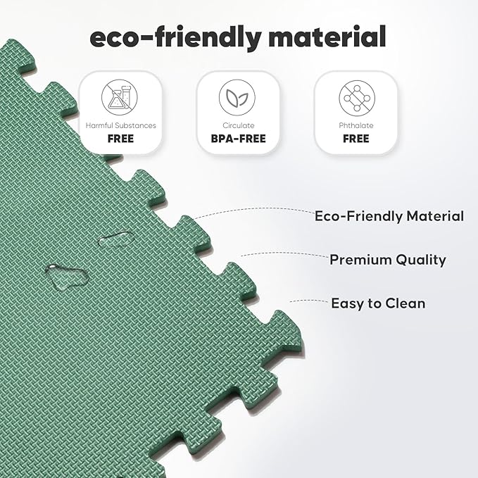 Home Gym Mat, Puzzle Exercise Mat, EVA Interlocking Foam Floor Tiles - Image 3