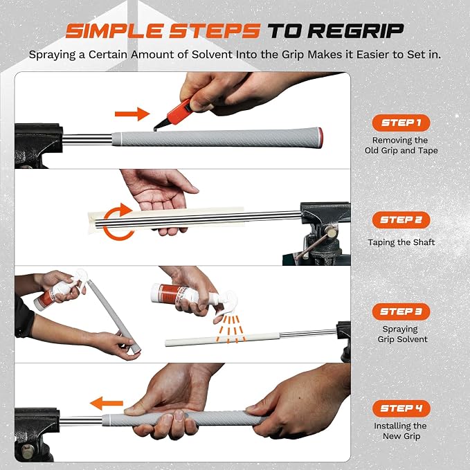 Lightweight Golf Grips with Full Regrip Kit, Carbon Fiber Texture, - Image 4