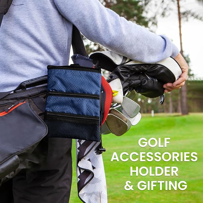Golf Bag Accessories Valuables Pouch Bags Multi Pocket Zipper Hook - Image 7