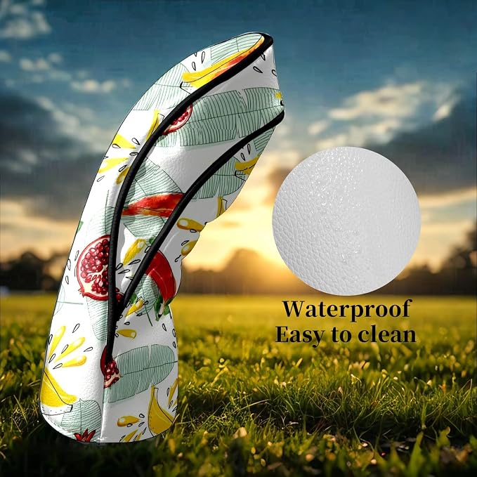 Premium Leather Golf Club Headcovers, Mango Pattern Fits Driver Hybrid Fairway - Image 9