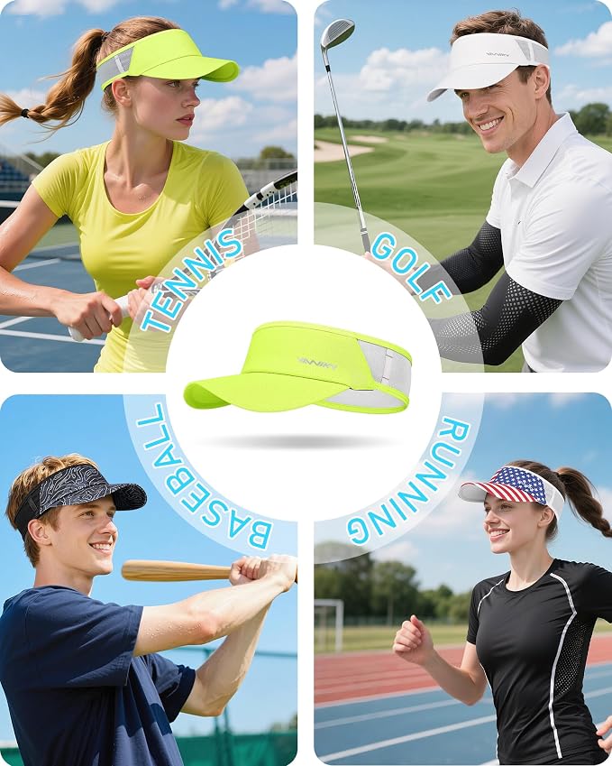 Sports Sun Visor Hats for Women Men Lightweight Breathable Cooling Stretchy - Image 7