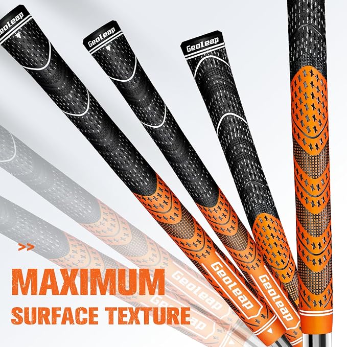 Geoleap Golf Grips Set of 13- Cord Rubber Compound Material, Hybrid Golf Club - Image 4