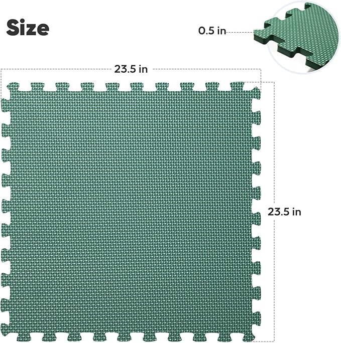 Home Gym Mat, Puzzle Exercise Mat, EVA Interlocking Foam Floor Tiles - Image 2