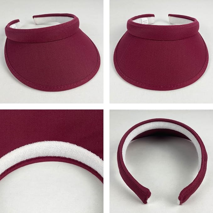 2 Pack Sun Visor Hats Women Men Clip On Wide Brim Visors Hat Outdoor Sports - Image 4