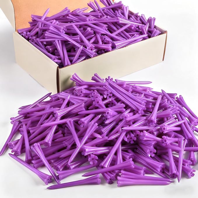 FINGER TEN Golf Tees Plastic Unbreakable Easy to Find Bulk Value 500 Count by FINGERTENSport