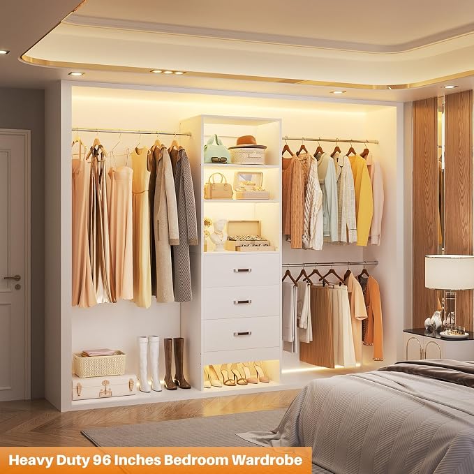 Homieasy 96 Inches Closet Organizer System, 8FT Customizable Walk In Closet - Image 3