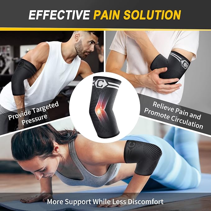 CAMBIVO 2 Pack Elbow Brace for Tendonitis, Tennis Elbow Compression Support - Image 7